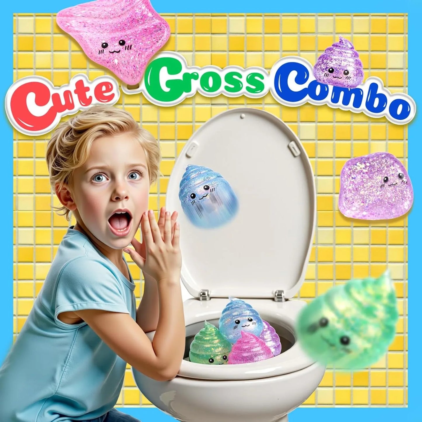 💩✨ Squishy Poo Stress Ball – Funny, Squeezy, Glittery Fun for Kids & Teens!