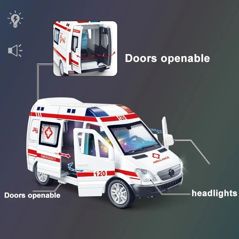 Realistic Emergency Vehicles with Lights & Sounds – Perfect for Kids